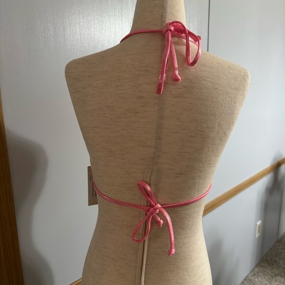 Doll Pink Cosmic Shimmer Triangle Swimwear Top Size Large - Picture 4 of 6